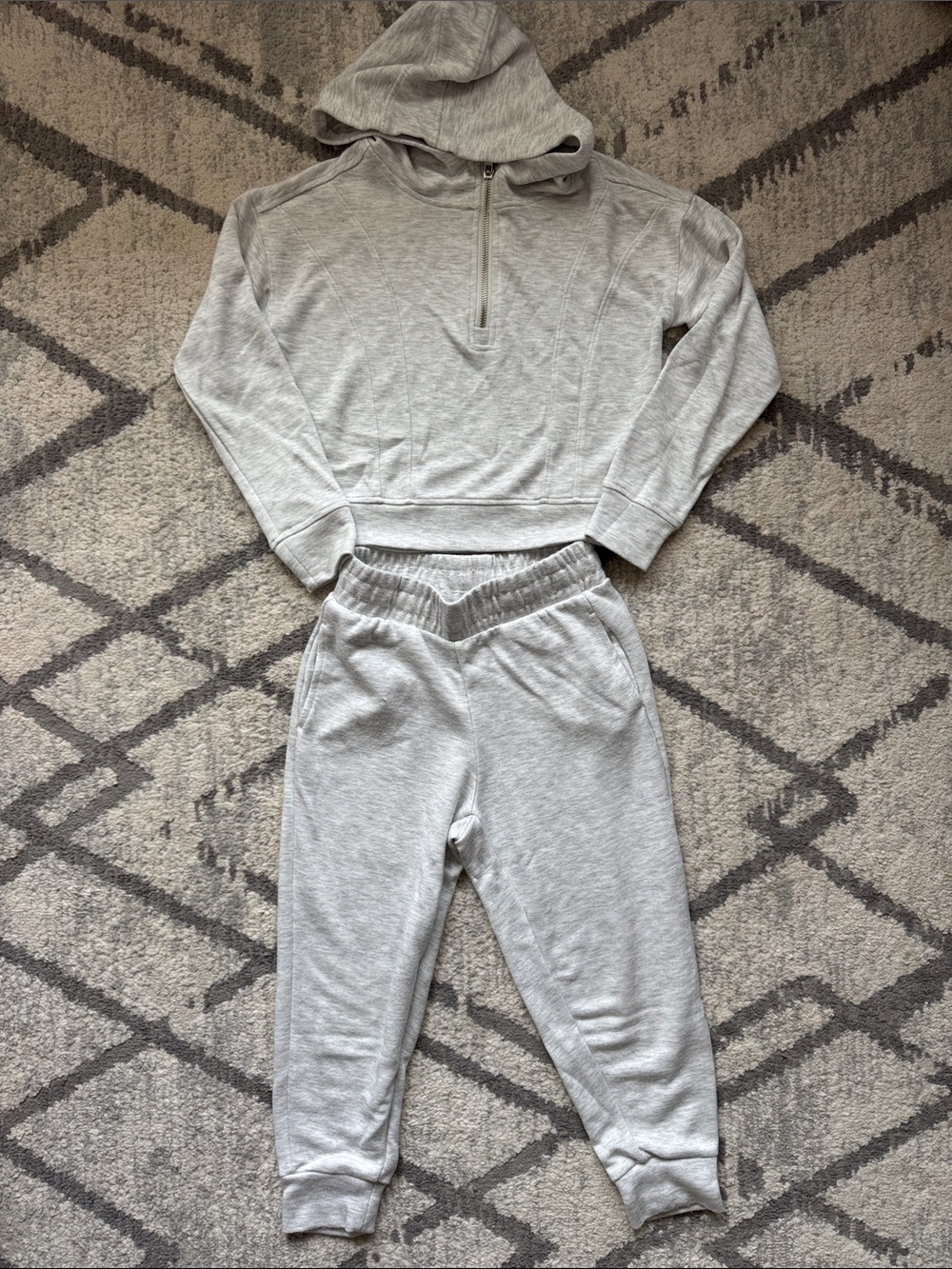 Danskin Light Gray Hooded Sweatshirt & Joggers Set